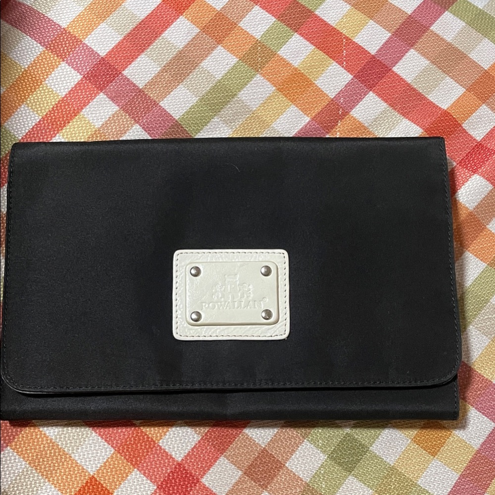 Rowallan of Scotland Nylon Clutch Black Elegant Party Evening  10x7.5